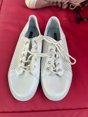 Tommy Hilfiger White Perforated Lace-Up Women's Sneakers